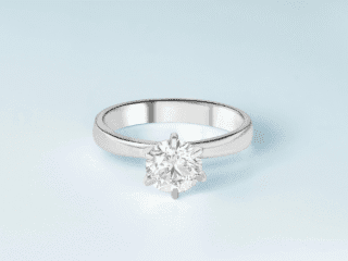 Sužadėtuvių žiedas su deimantu ant elegantiško fono